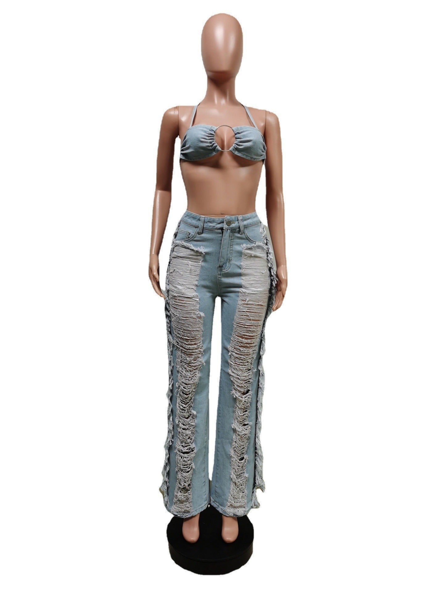 Sexy Denim Two Piece Set