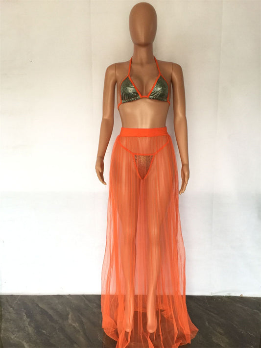 Sexy 3 Piece Bikini Cover Up Set