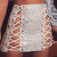 Lace Up Diamond Skirt