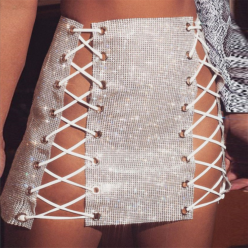 Lace Up Diamond Skirt