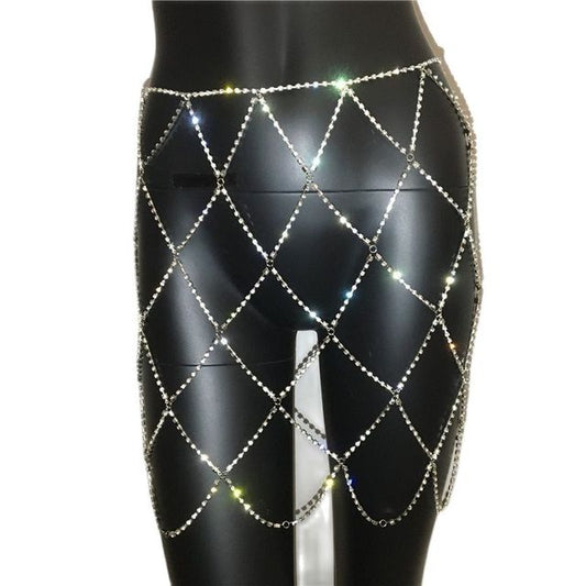 Metal Stones Cover Up Skirt