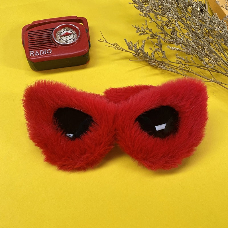 Furry Cat Eye Sunglasses