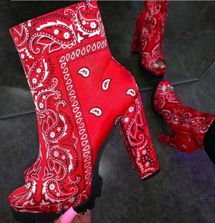 Bandana Platform Boots