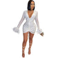 Sequin V-neck Mini Dress