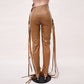 Drawstring Leather Pants