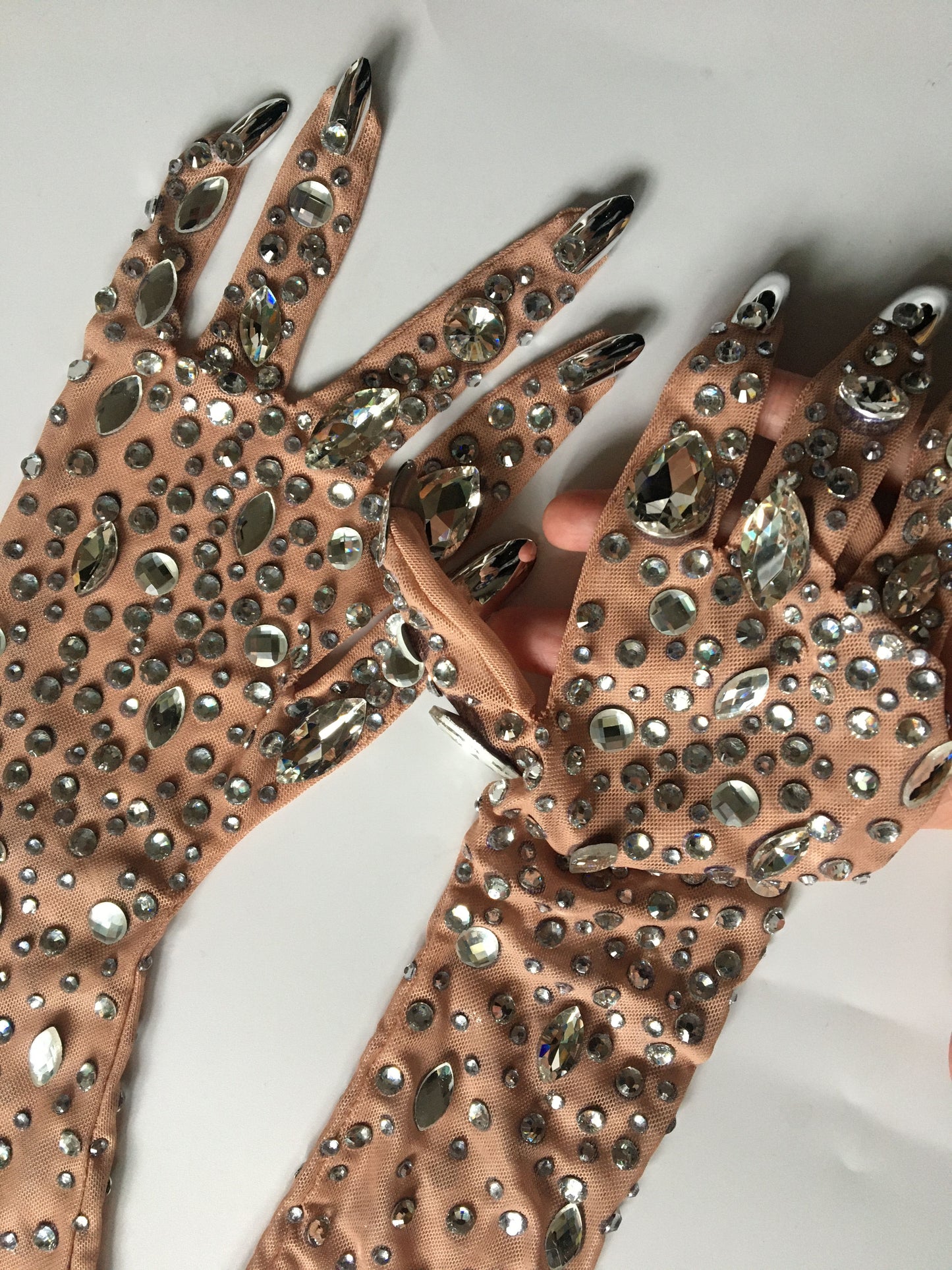 Rhinestones Gloves