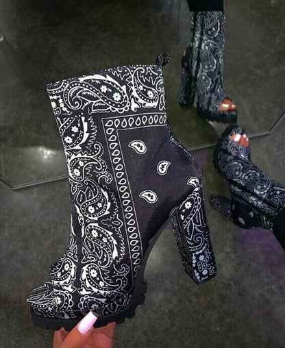 Bandana Platform Boots