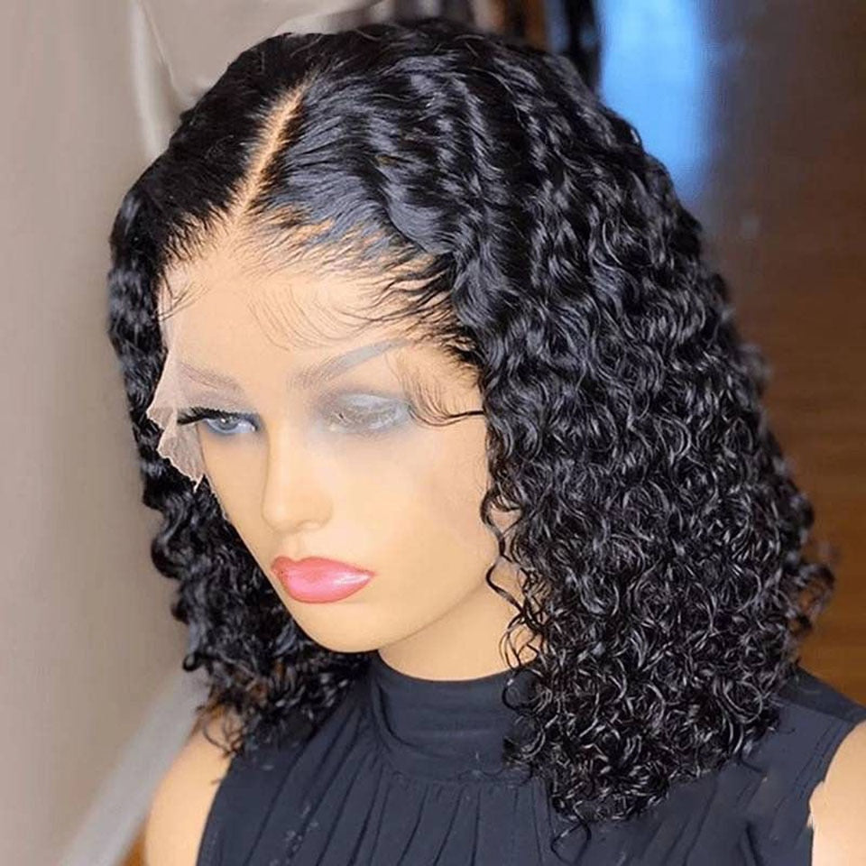 Deep Wave Wet And Wavy Lace Front Bob Wig (Pre Plucked)