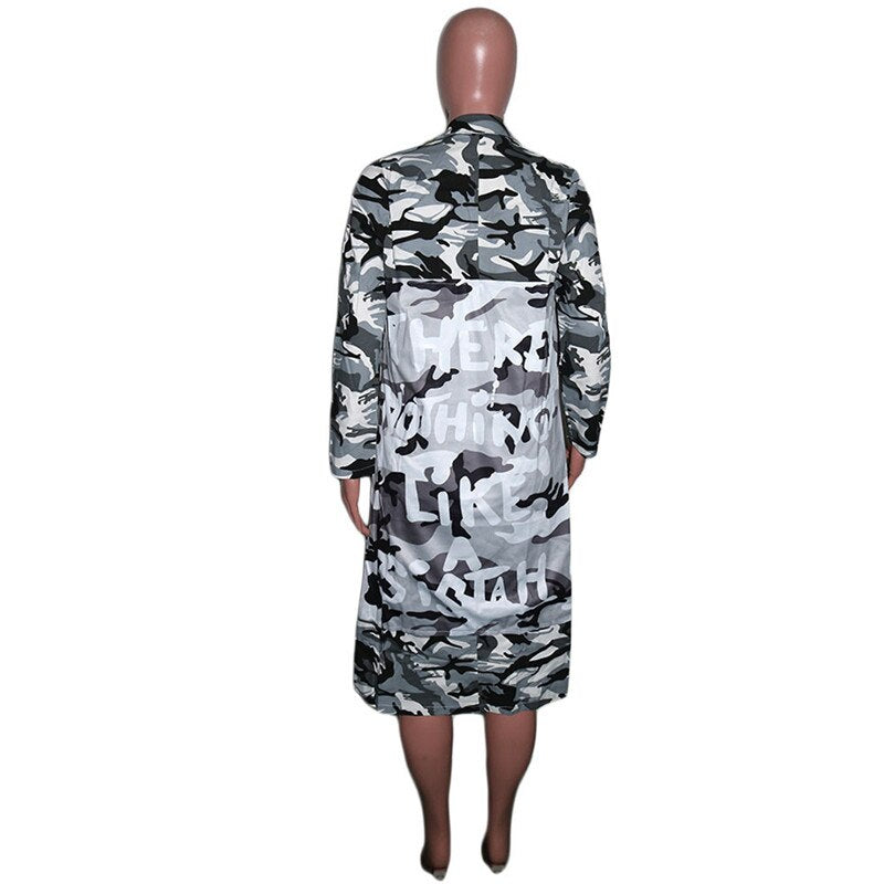 Camouflage Thoughts Trench Coat