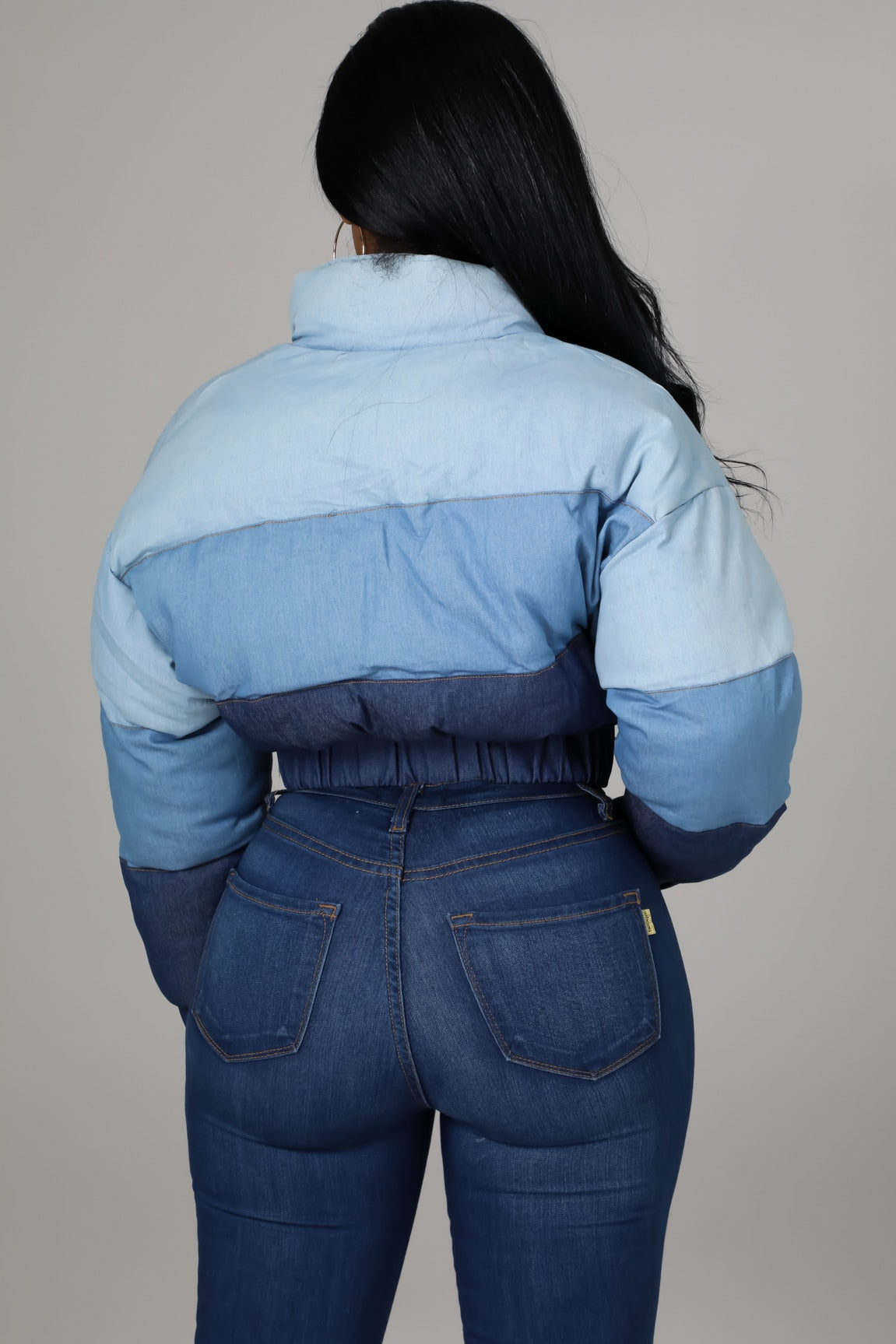 Denim Puffer Coat