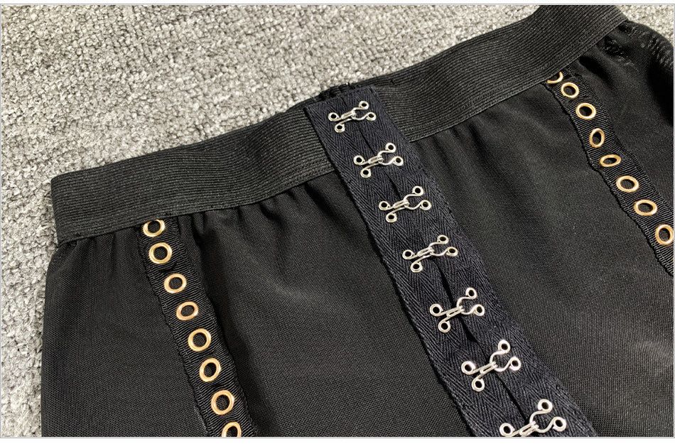 Lace up Gold Eyelets Pants