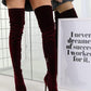 Velvet Over The Knee Boots