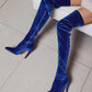 Velvet Over The Knee Boots
