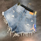 Sequins Embroidery Denim Shorts