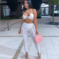 Lace up Gold Eyelets Pants
