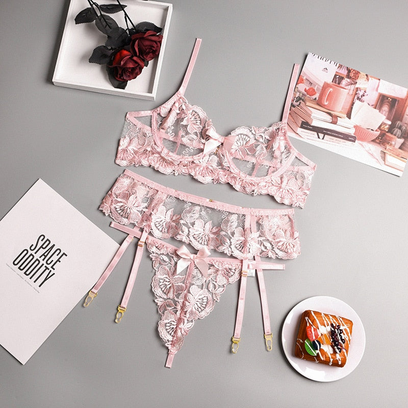 Yummy II 3 Piece Lace Bra Set