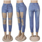 Diamond Chain Tassel Denim Pants