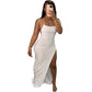 Backless High Split Maxi Dress