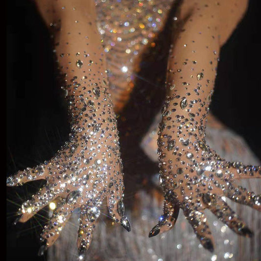 Rhinestones Gloves