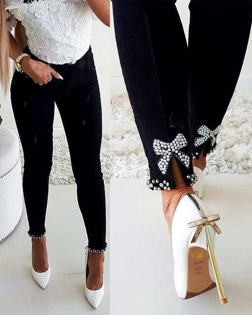 Diamond Bow Slim Jeans
