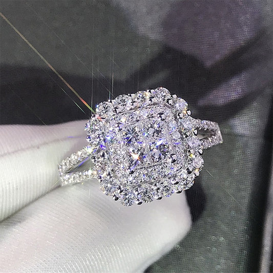 Gorgeous Square Shape Bling Iced Out Ring