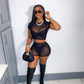 Black Sheer Mesh 2 Pcs Set