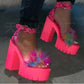 Furry Platform Sandals