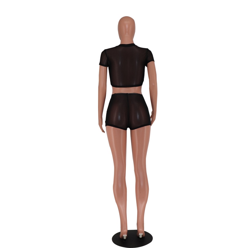 Black Sheer Mesh 2 Pcs Set