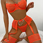 Diamond Mesh 3 Pcs Garter Set