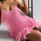 Fringed Sequin Feather Dress