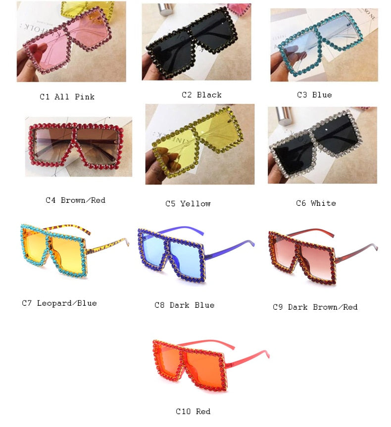 Oversized Crystal Sunglasses