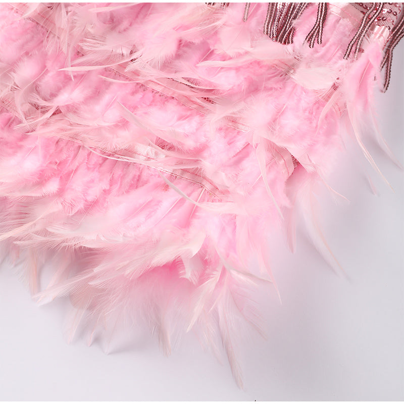 Fringed Sequin Feather Dress