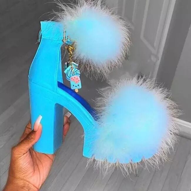 Furry Platform Sandals