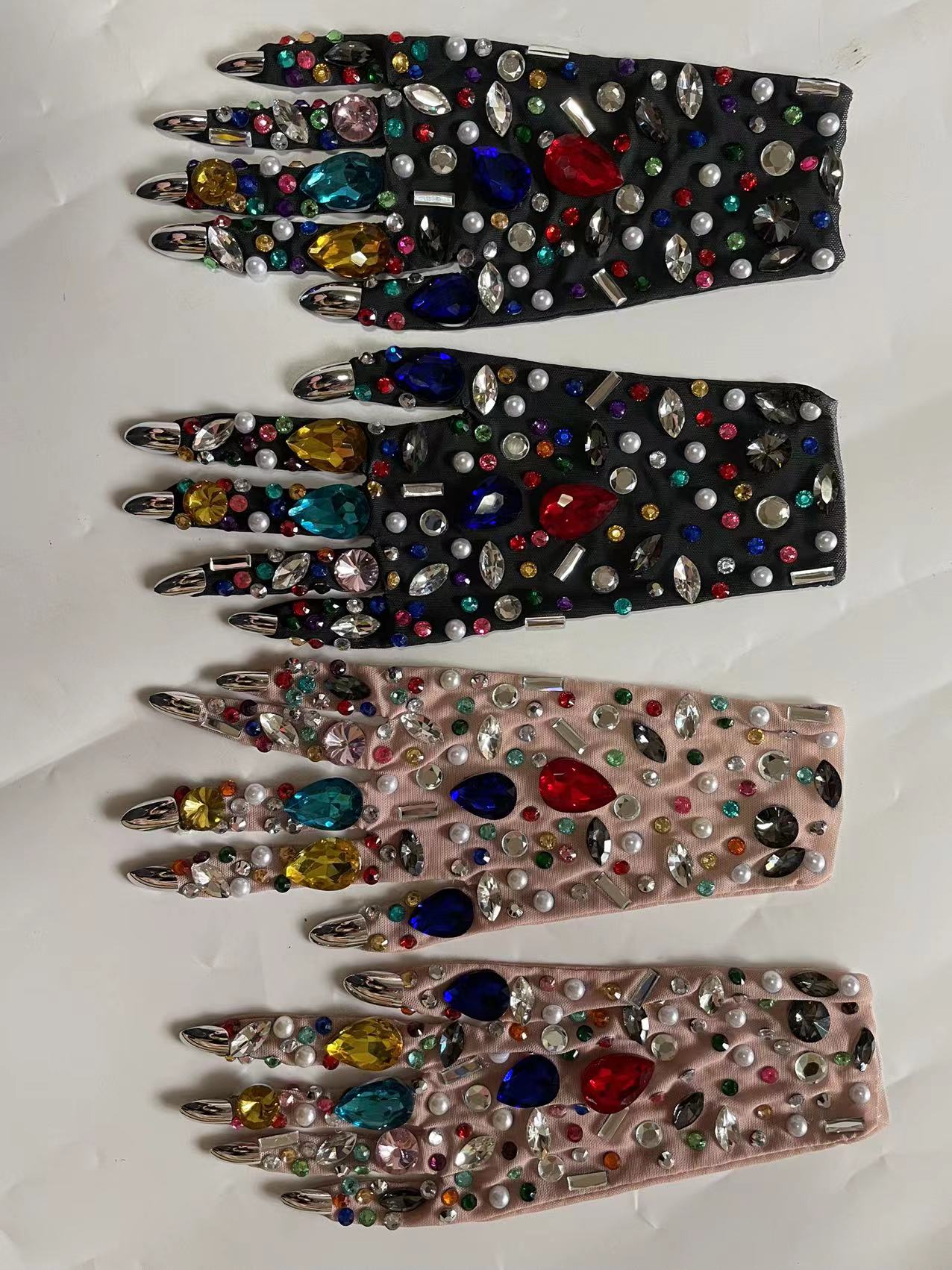 Luxurious Rhinestone Mesh Gloves