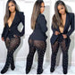 Instant Connection Blazer + Beading Sheer Mesh Pants Set