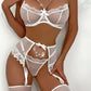 Diamond Mesh 3 Pcs Garter Set