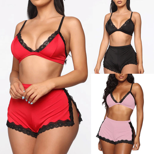 High Split Pajamas Short Set