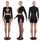 Metal Chain Lace Up 2 Pcs Set