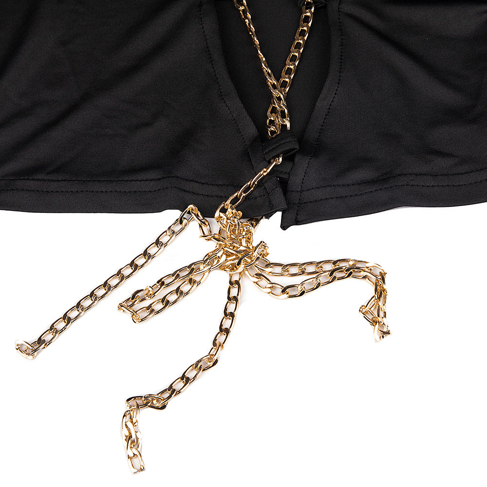 Metal Chain Lace Up 2 Pcs Set