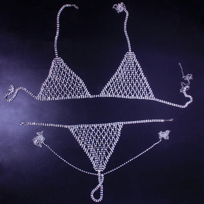 Mesh Crystal Bikini Set