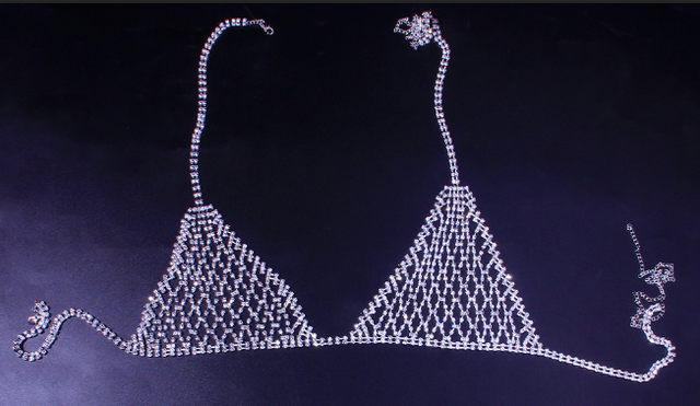 Mesh Crystal Bikini Set