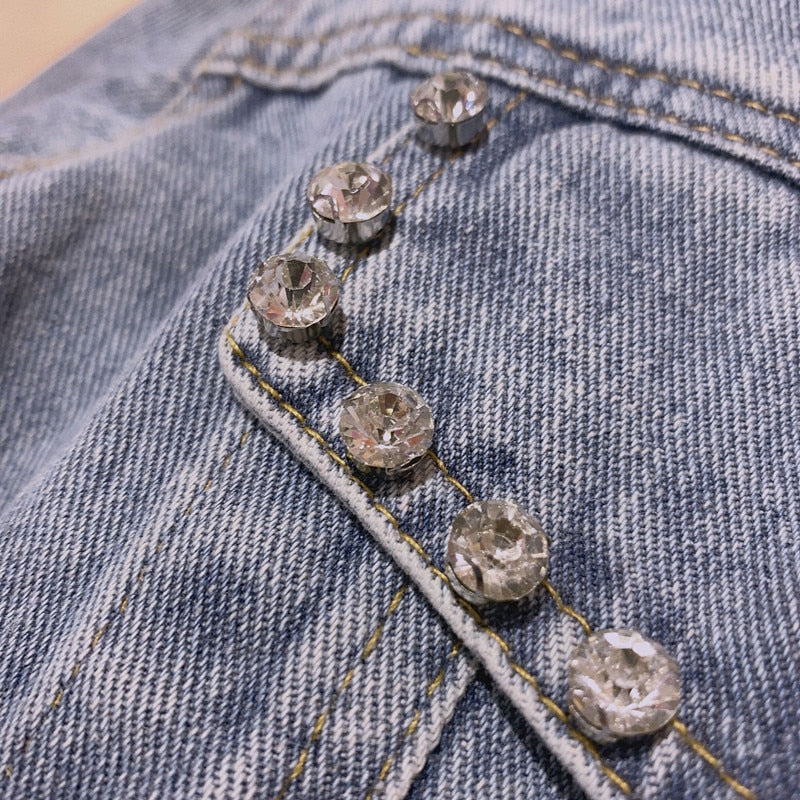 Heavy Industry Rhinestone Heart Denim Jacket