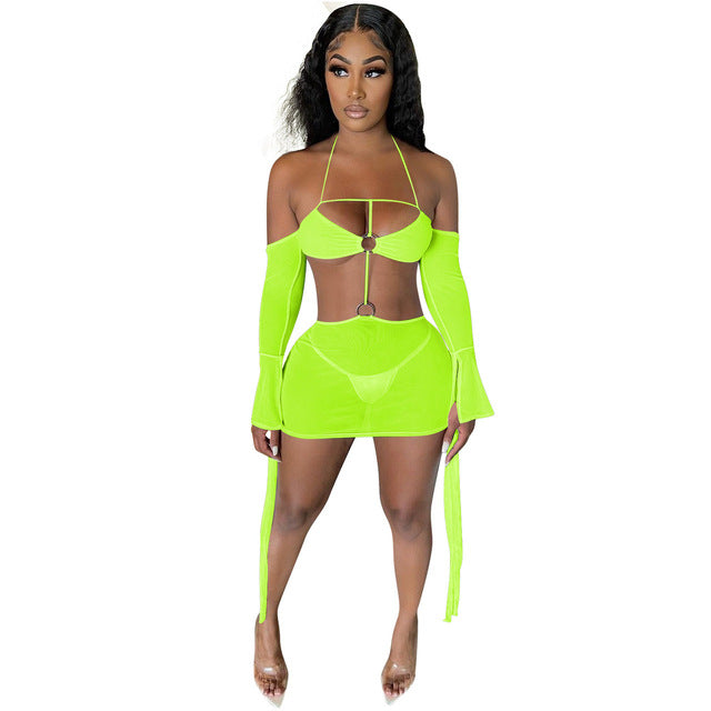 Sheering The Day Away 2 Pcs Swim Cover Up Set