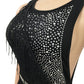 Diamond Bead Sequin Skirt Set