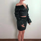 Off Shoulder Bubble Set