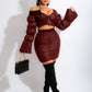 Off Shoulder Bubble Set
