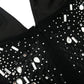 Cross Crystal Mesh Sheer Evening Dress