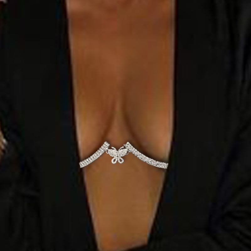 Diamond Butterfly Bra Body Jewelry