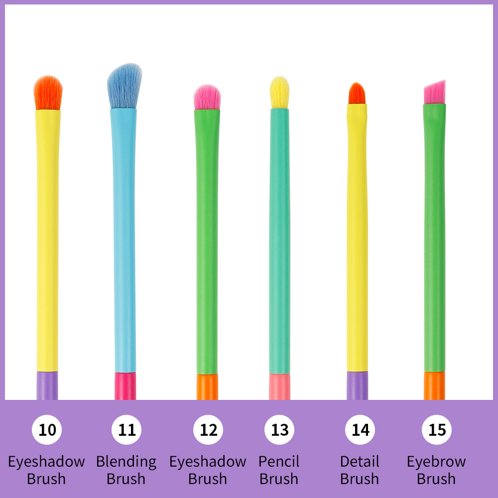 Colorful Makeup brushes Set