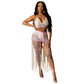 Wavy 2 Pcs Crochet Tassel Skirt Set